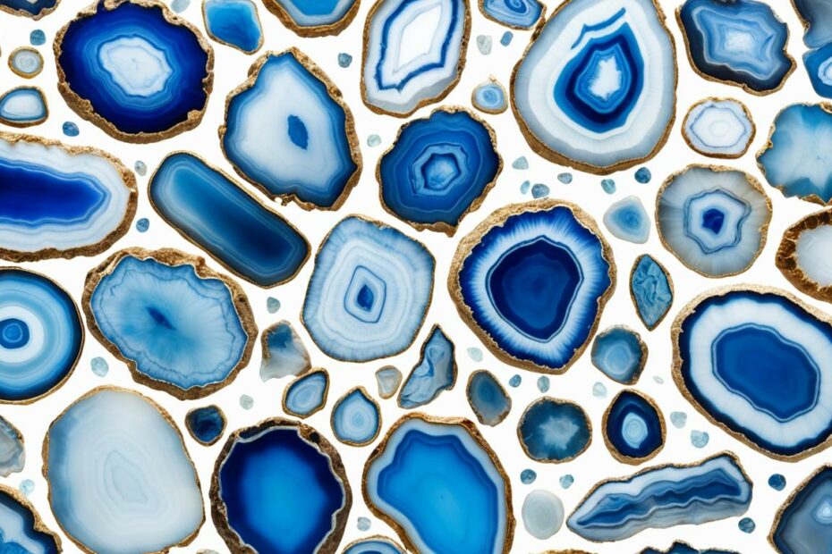 agate slices blue